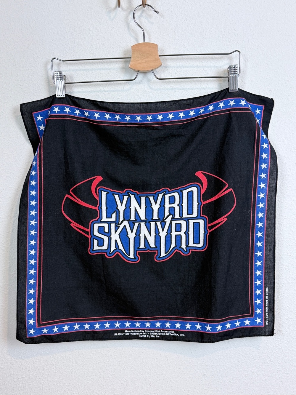 Vintage Lynyrd Skynyrd Black Graphic Bandana Scarf